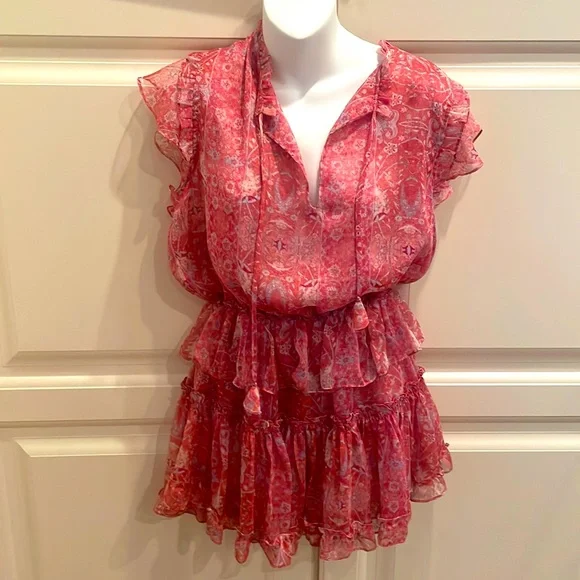 Misa Los Angeles Pink Ruffle Dress - Picture 3 of 6